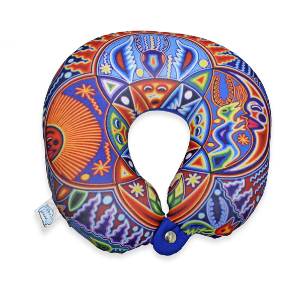 Imagen de Almohada de Cuello Mx Huichol Azul