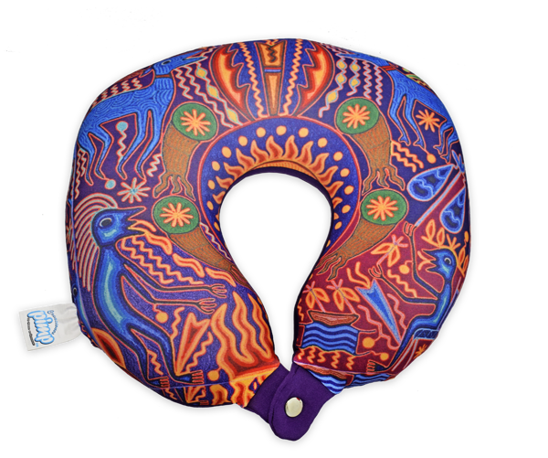 Imagen de Almohada de Cuello  Mx Huichol Morado